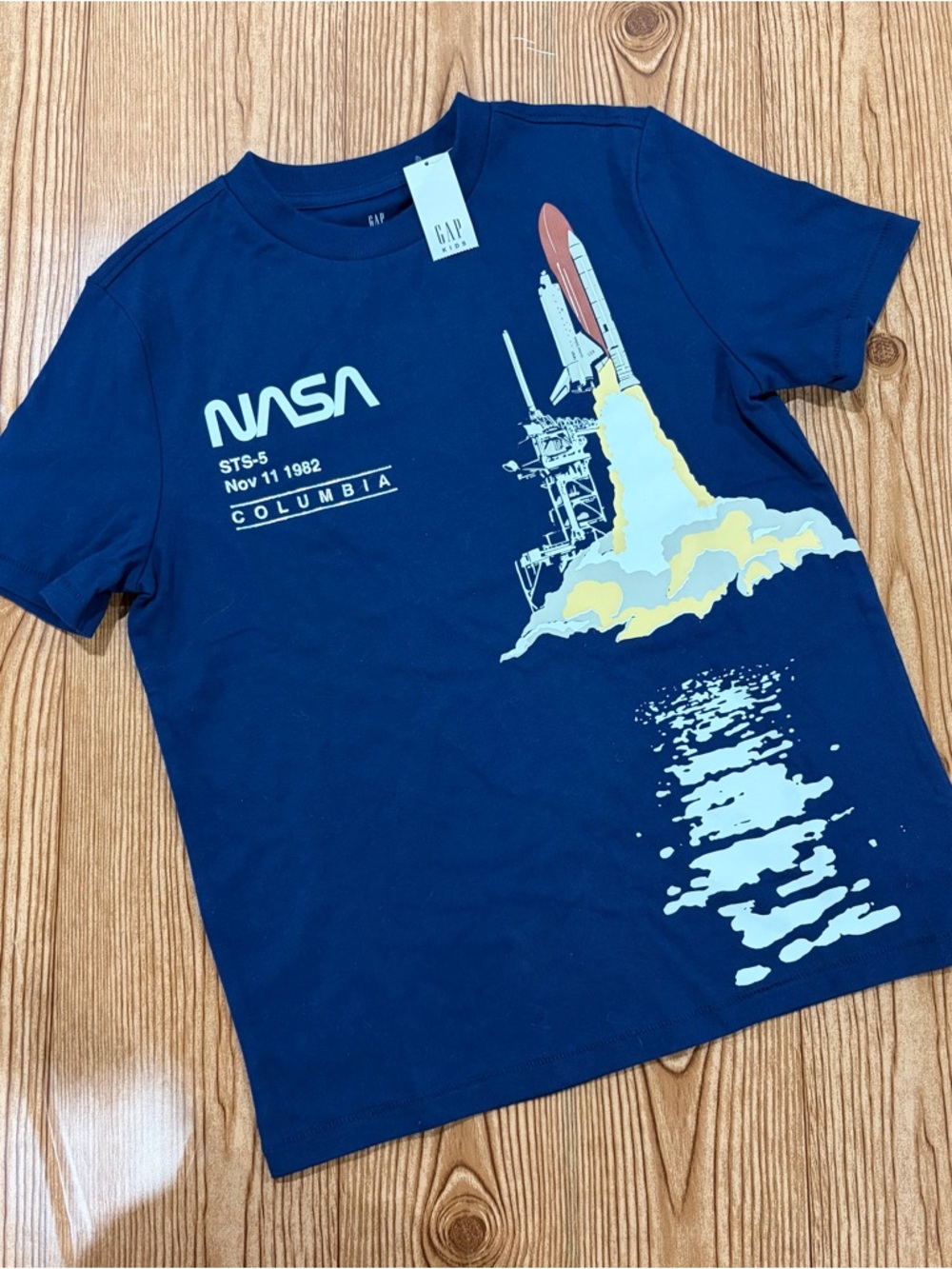GAP Kids Navy Blue NASA Columbia Shuttle Graphic Tee NWT